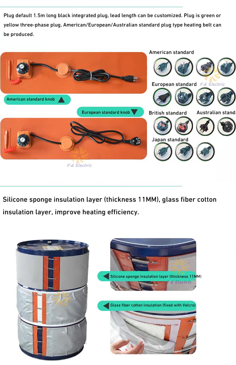 Supply standard 1740 *250 with temperature-controlled oil drum heater 200L oil drum insulation 9085634